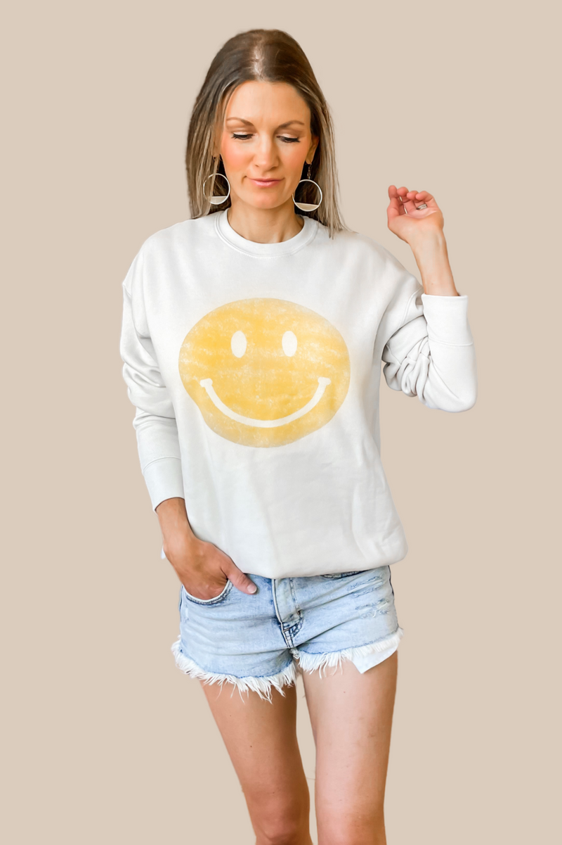 Yellow hotsell smiley sweatshirt