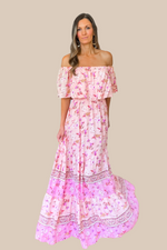 First Love Pink Floral Maxi Dress - SALE