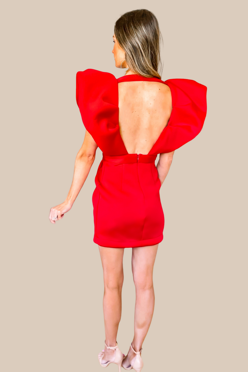 Make An Entrance Red Mini Cocktail Dress