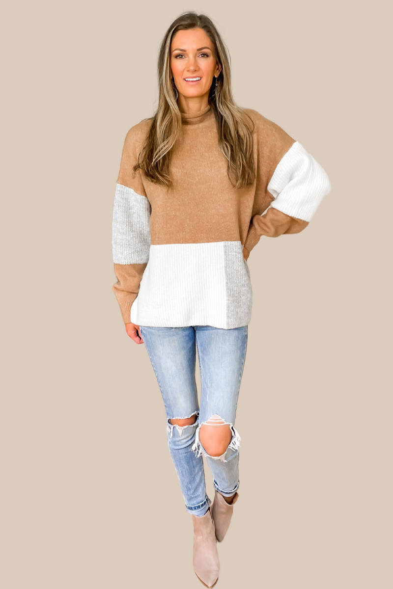 This Is Autumn Colorblock Sweater - SALE