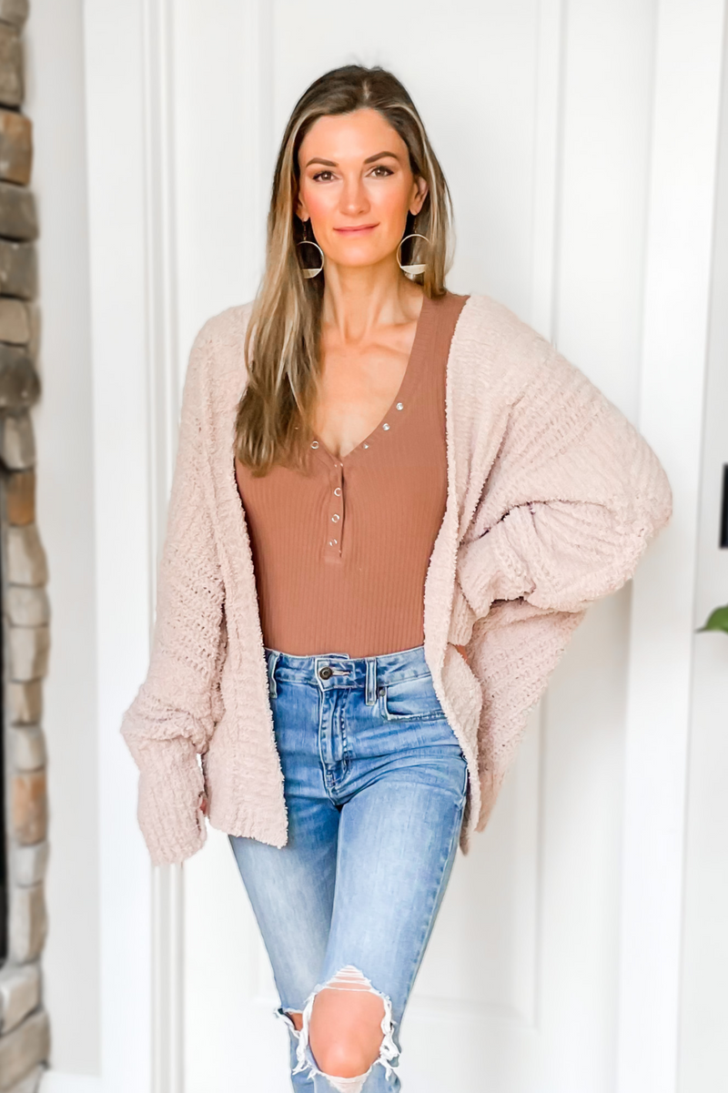 In The Moment Taupe Cardigan