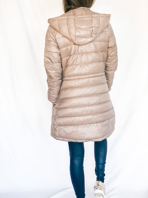 Chilled Out Taupe Puffer Jacket - SALE