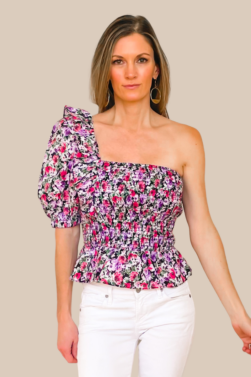 Never Late Lilac Floral Top - FINAL SALE