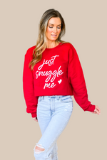 Just Snuggle Me Red Graphic Sweatshirt