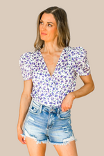 Timing Is Everything Purple Floral Bodysuit
