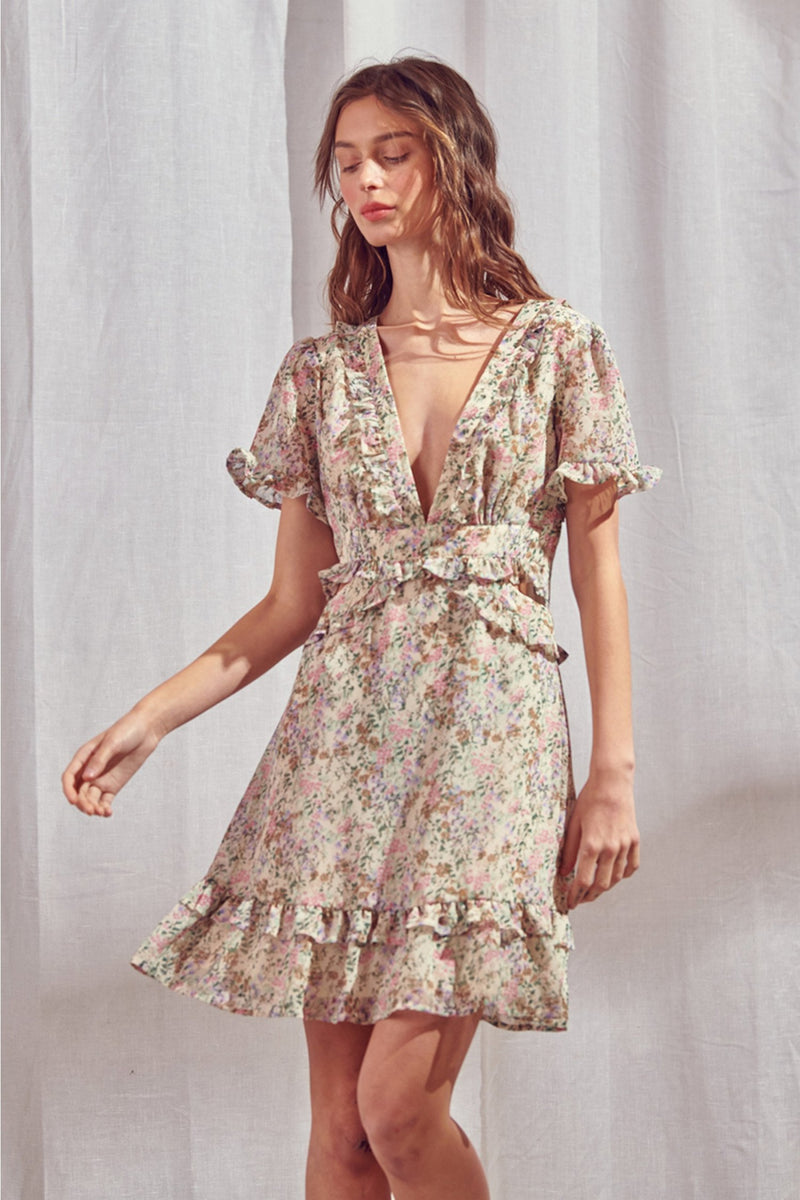 Simply Sweet Multi Floral Print Dress - SALE